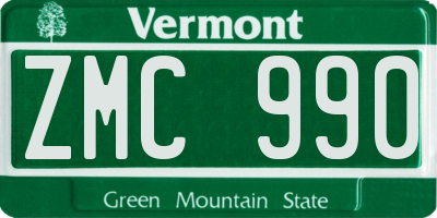 VT license plate ZMC990