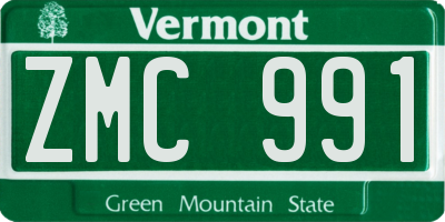 VT license plate ZMC991