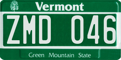 VT license plate ZMD046