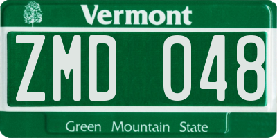 VT license plate ZMD048