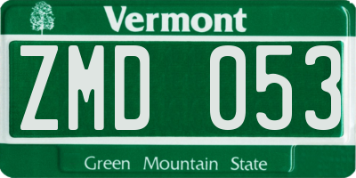 VT license plate ZMD053