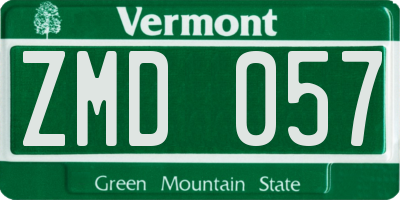 VT license plate ZMD057