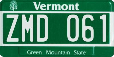 VT license plate ZMD061