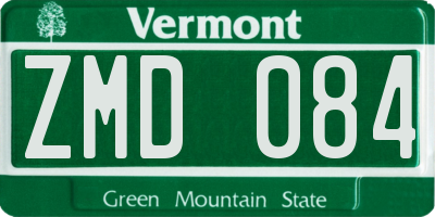 VT license plate ZMD084