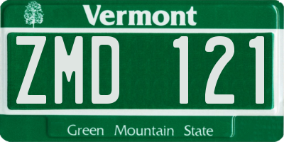 VT license plate ZMD121