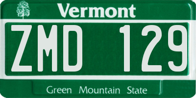 VT license plate ZMD129