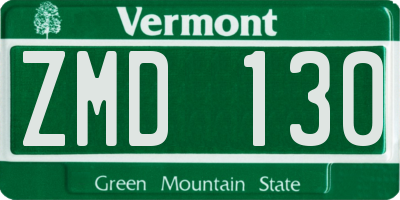 VT license plate ZMD130