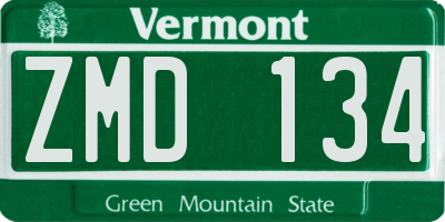 VT license plate ZMD134