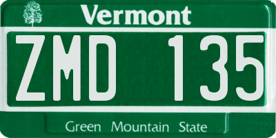VT license plate ZMD135
