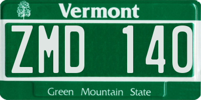 VT license plate ZMD140