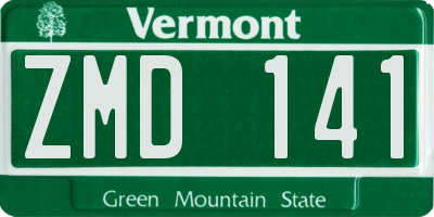VT license plate ZMD141