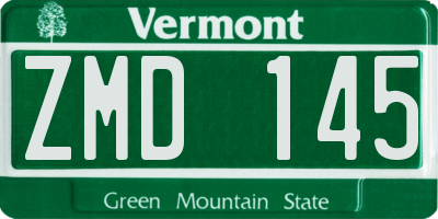 VT license plate ZMD145