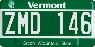VT license plate ZMD146