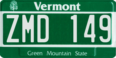 VT license plate ZMD149