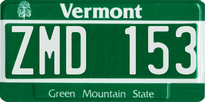 VT license plate ZMD153