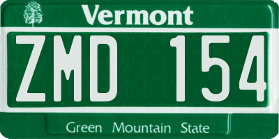 VT license plate ZMD154