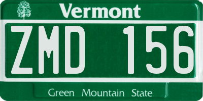 VT license plate ZMD156