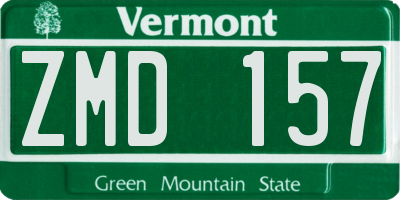 VT license plate ZMD157