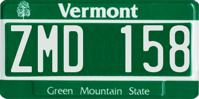 VT license plate ZMD158