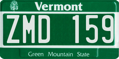 VT license plate ZMD159