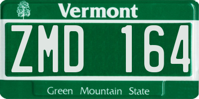 VT license plate ZMD164