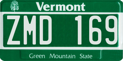 VT license plate ZMD169