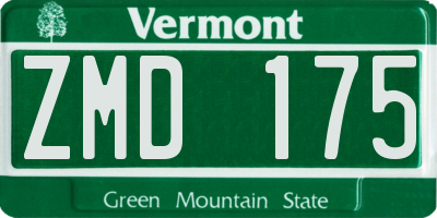 VT license plate ZMD175