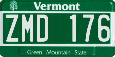 VT license plate ZMD176