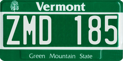 VT license plate ZMD185