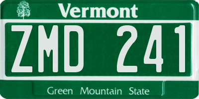 VT license plate ZMD241