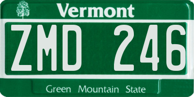 VT license plate ZMD246