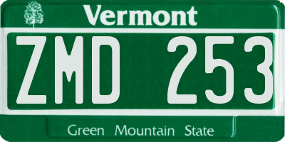 VT license plate ZMD253