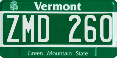 VT license plate ZMD260