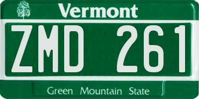 VT license plate ZMD261
