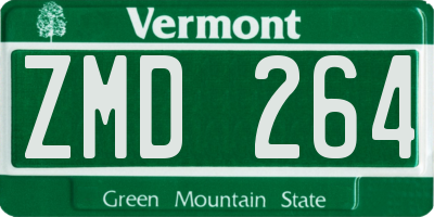VT license plate ZMD264