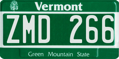 VT license plate ZMD266