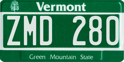 VT license plate ZMD280