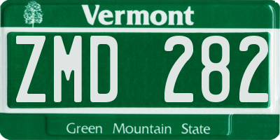 VT license plate ZMD282