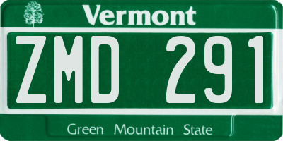 VT license plate ZMD291