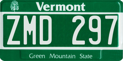 VT license plate ZMD297