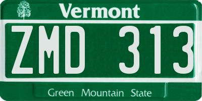 VT license plate ZMD313