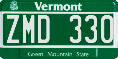 VT license plate ZMD330