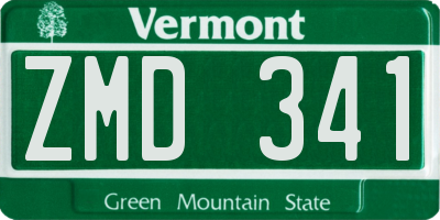 VT license plate ZMD341