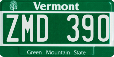 VT license plate ZMD390