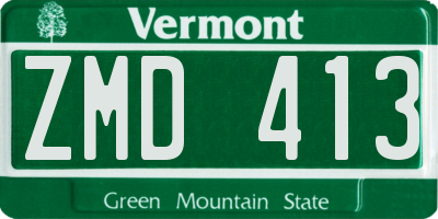 VT license plate ZMD413