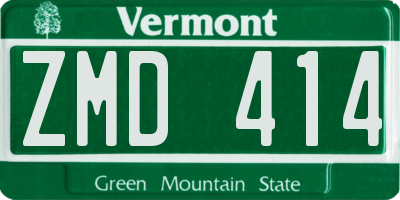 VT license plate ZMD414