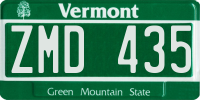 VT license plate ZMD435