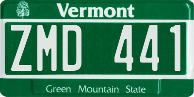 VT license plate ZMD441