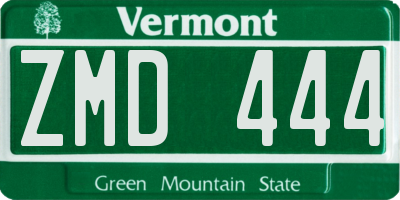 VT license plate ZMD444