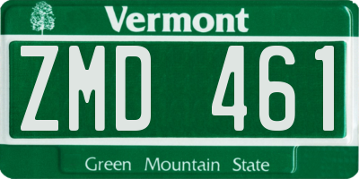 VT license plate ZMD461